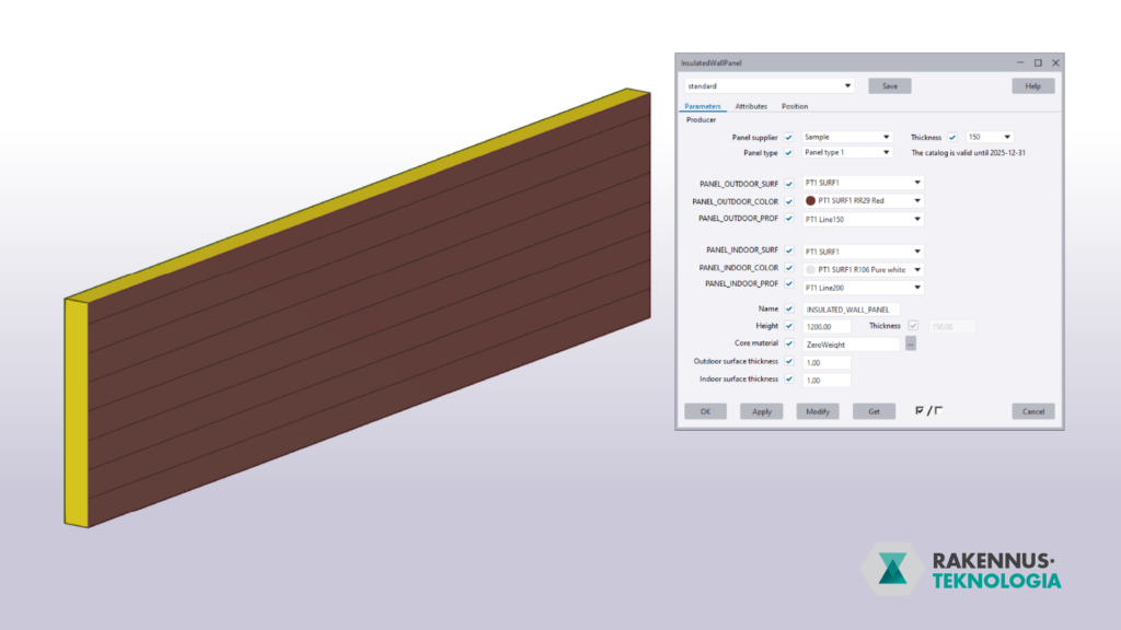 Insulated wall panels in Tekla Structures
