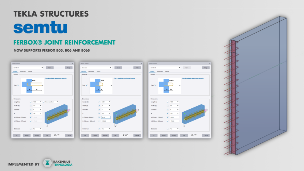 Tekla Structures Ferbox joint reinforcement