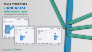 Tekla Structures -plugin Omexomille voimajohtopylväiden diagonaaliliitosten mallinnukseen